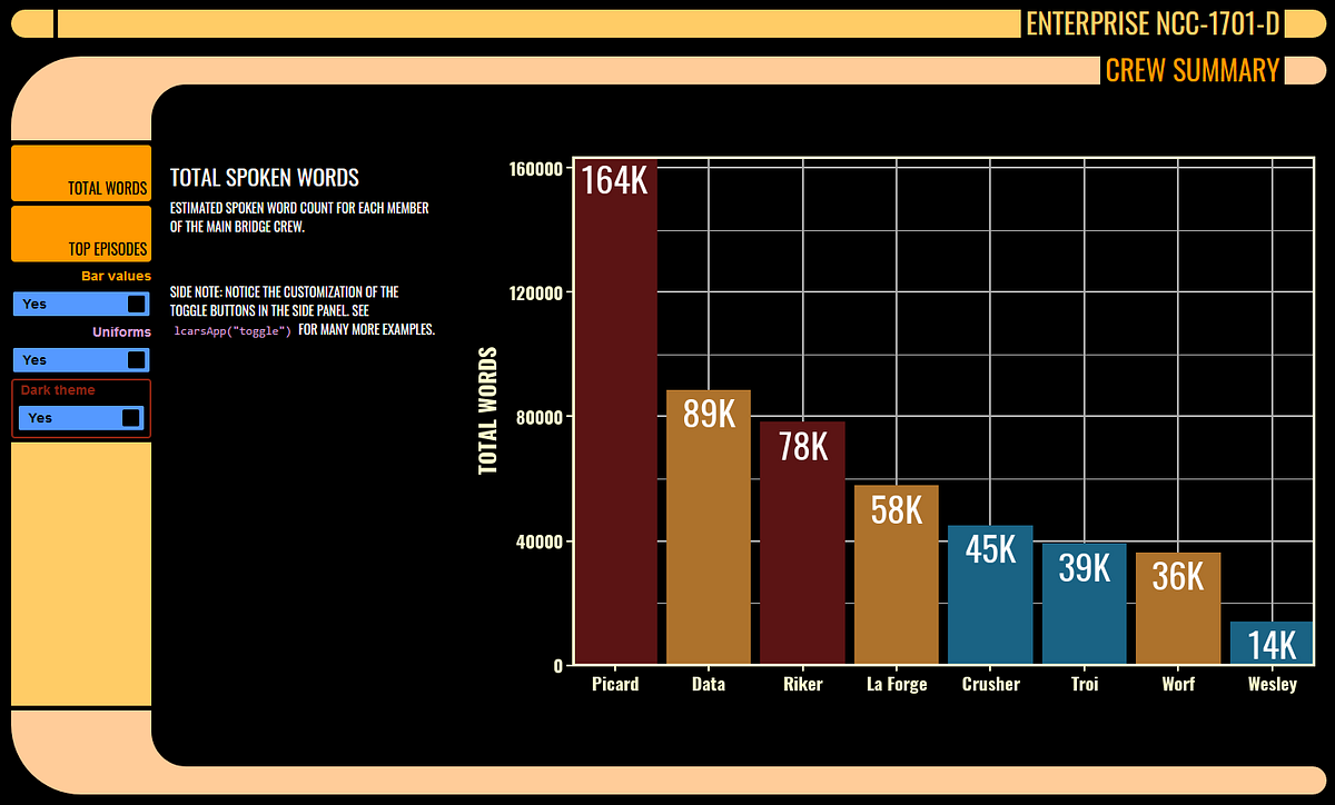 LCARS interface screenshot