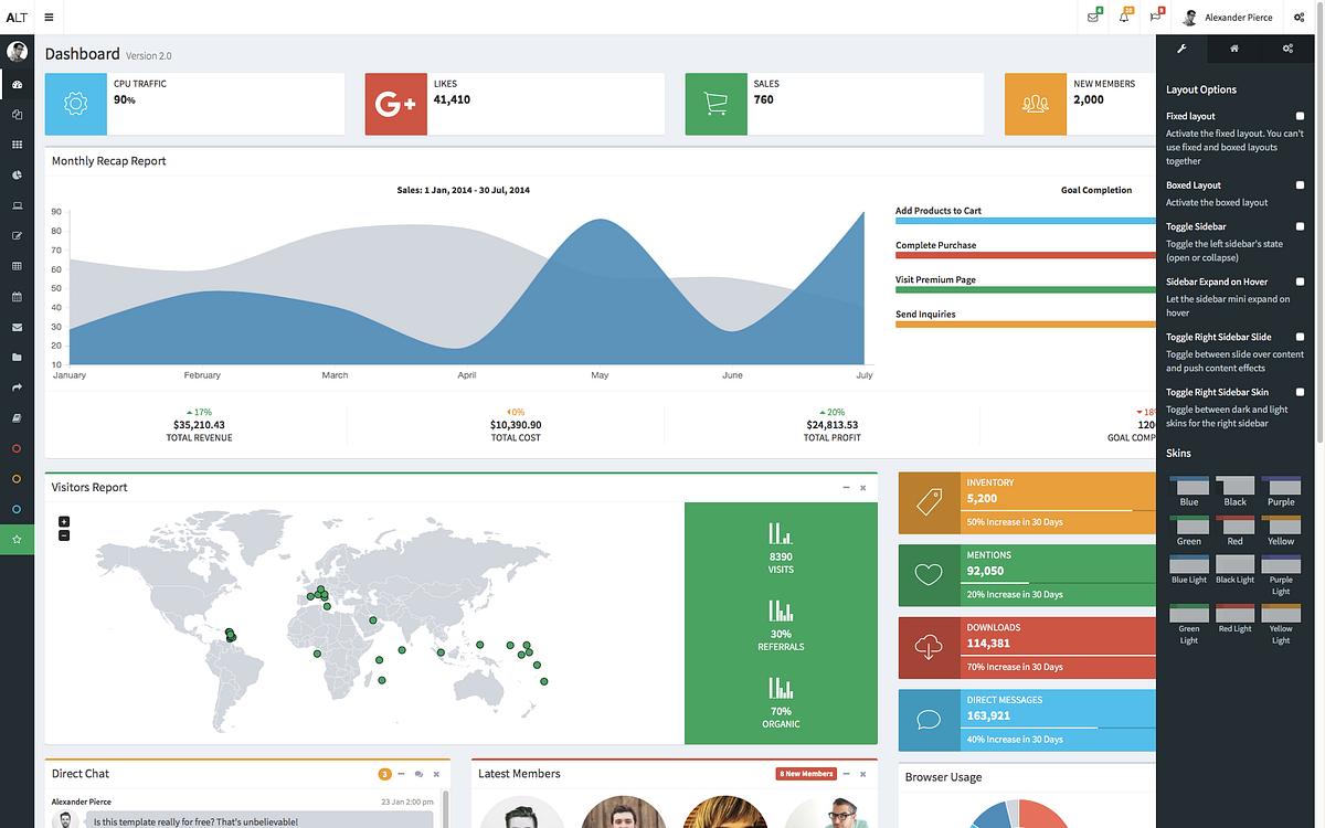 shinyDashboardPlus interface screenshot